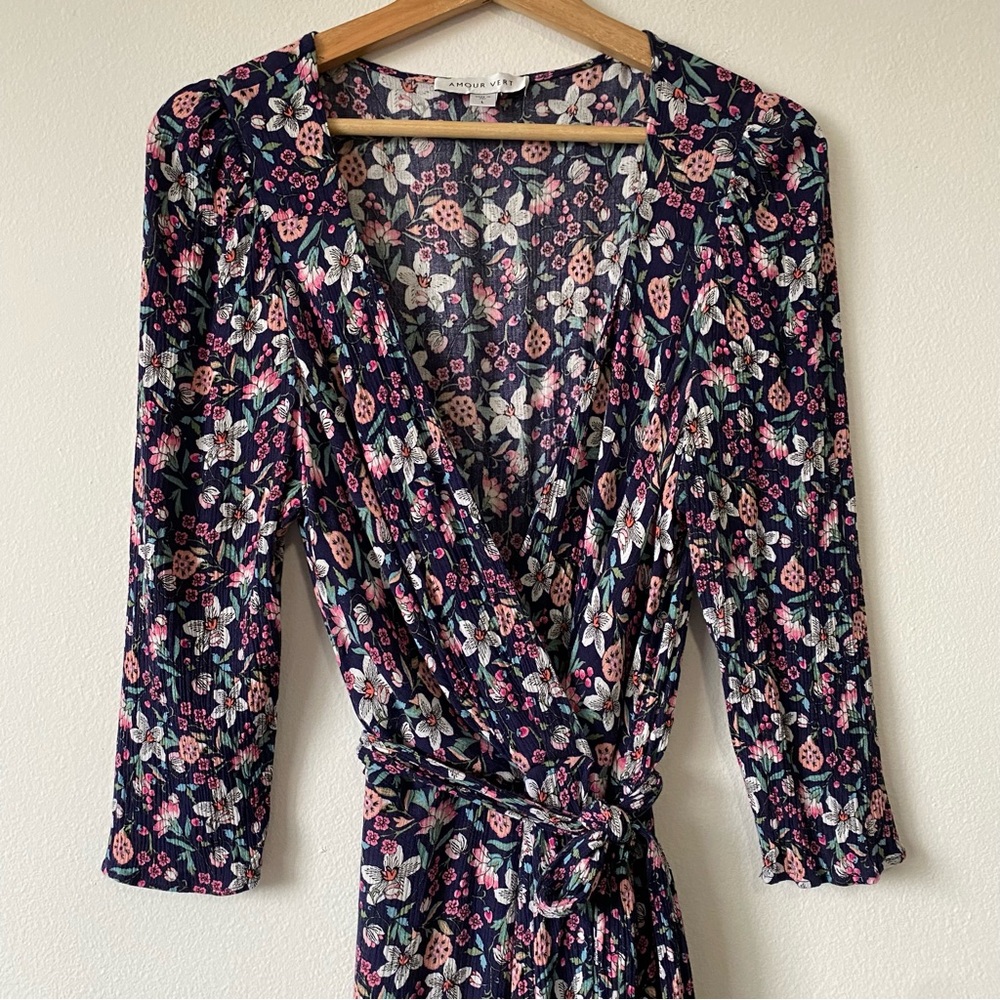Amour Vert Mollie Wrap Dress in Zumba Floral